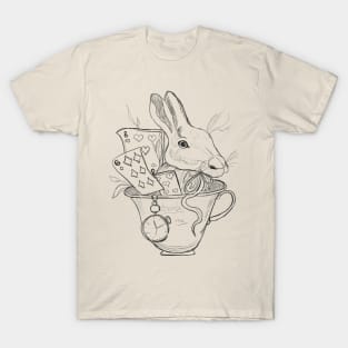 The white Rabbit in a mug T-Shirt